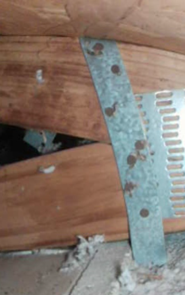 Front Side Of Single Strap Roof to Wall Connection