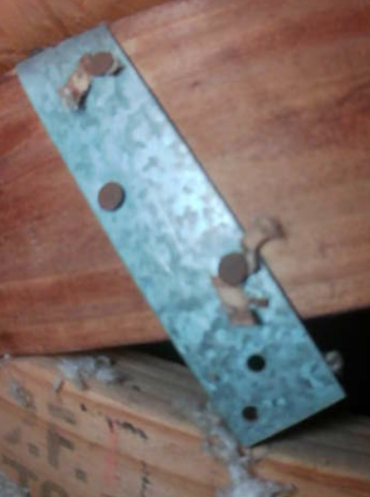 Rear Side Of Strap Roof to Wall Connection
