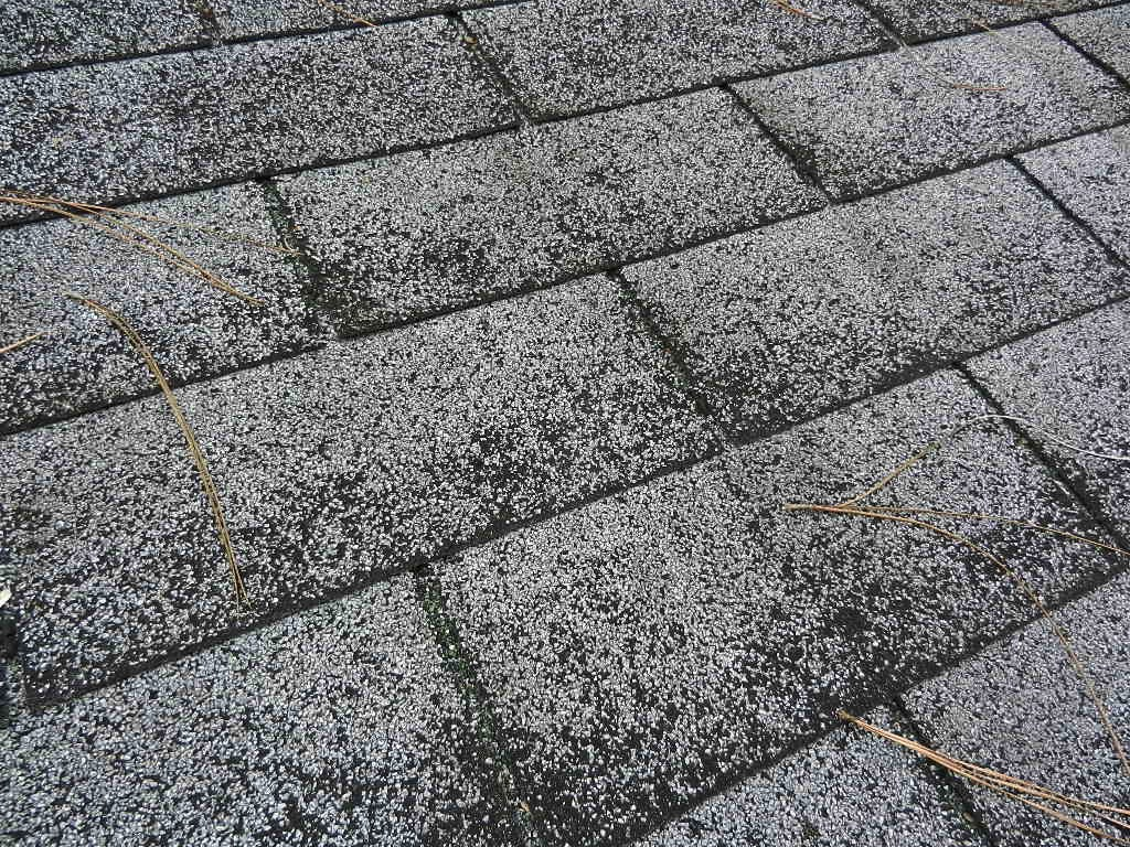 roof with granular loss